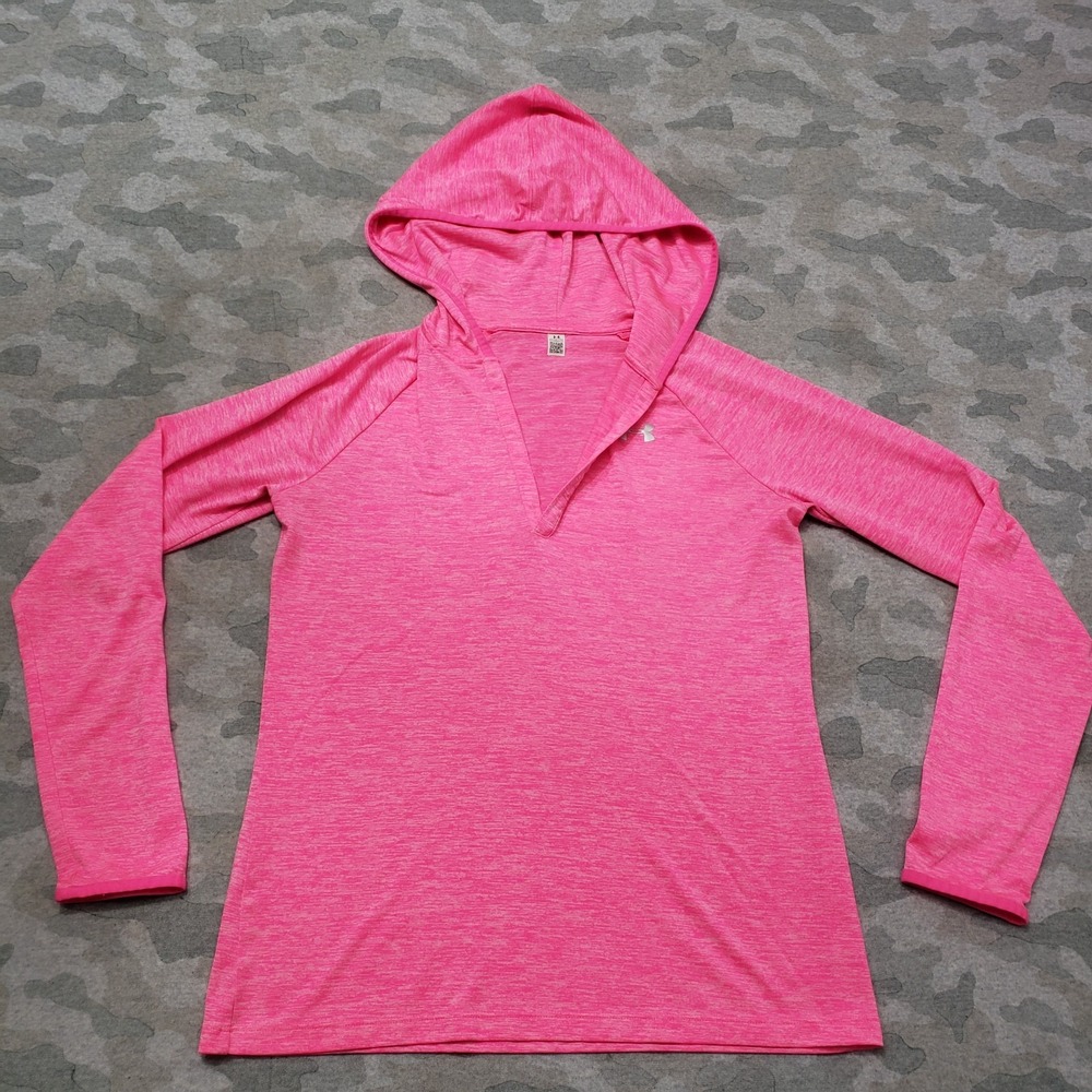 Under Armour Hoodie Womens Small Pink Pullover Long Sleeve